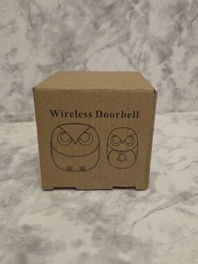 Wireless Doorbell, Cute Owl Doorbell - 1 Receiver + 1 Transmitter, Black
